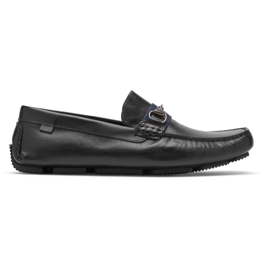 Mocasini Barbati Rockport Rhyder Bit Slip-Ons Negrii - Romania 7569-RLMDW